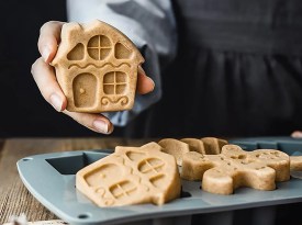 Molde silicona 2 casita 2 jengibre 2 arbolitos